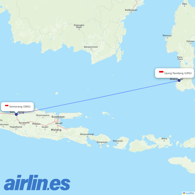 Sriwijaya Air from Achmad Yani destination map
