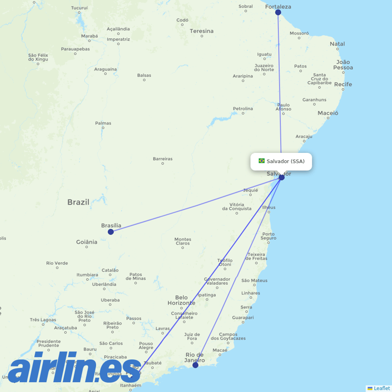 LATAM Airlines from Deputado Luis Eduardo Magalhaes destination map