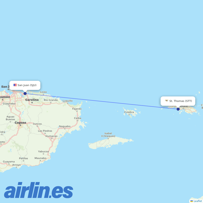 Silver Airways from Saint Thomas destination map