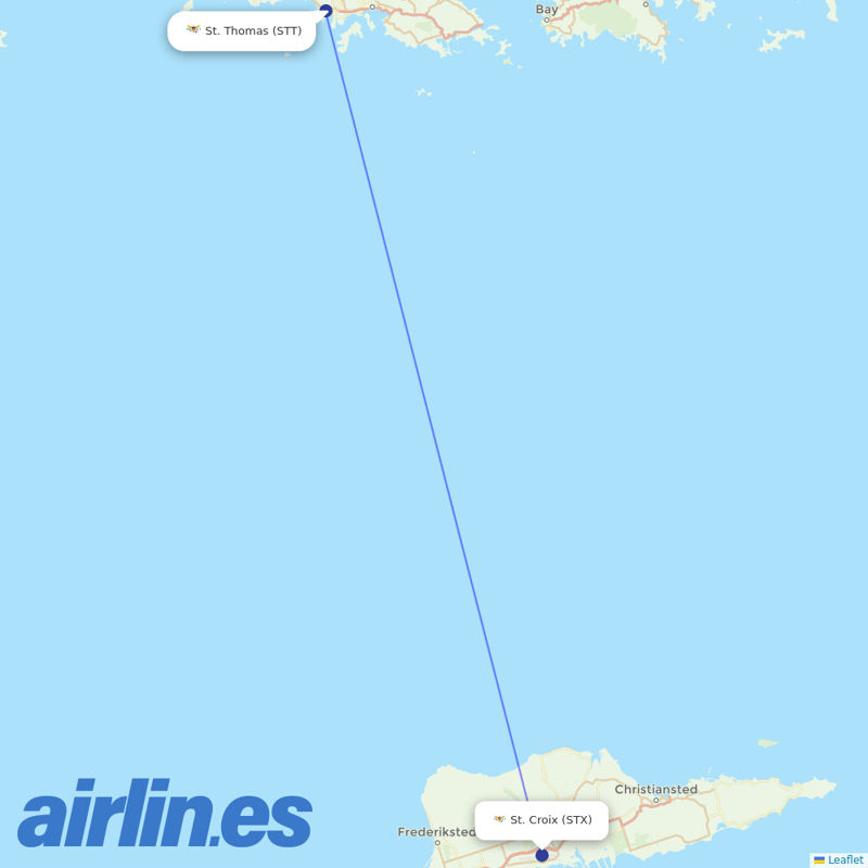 Cape Air from Saint Croix destination map