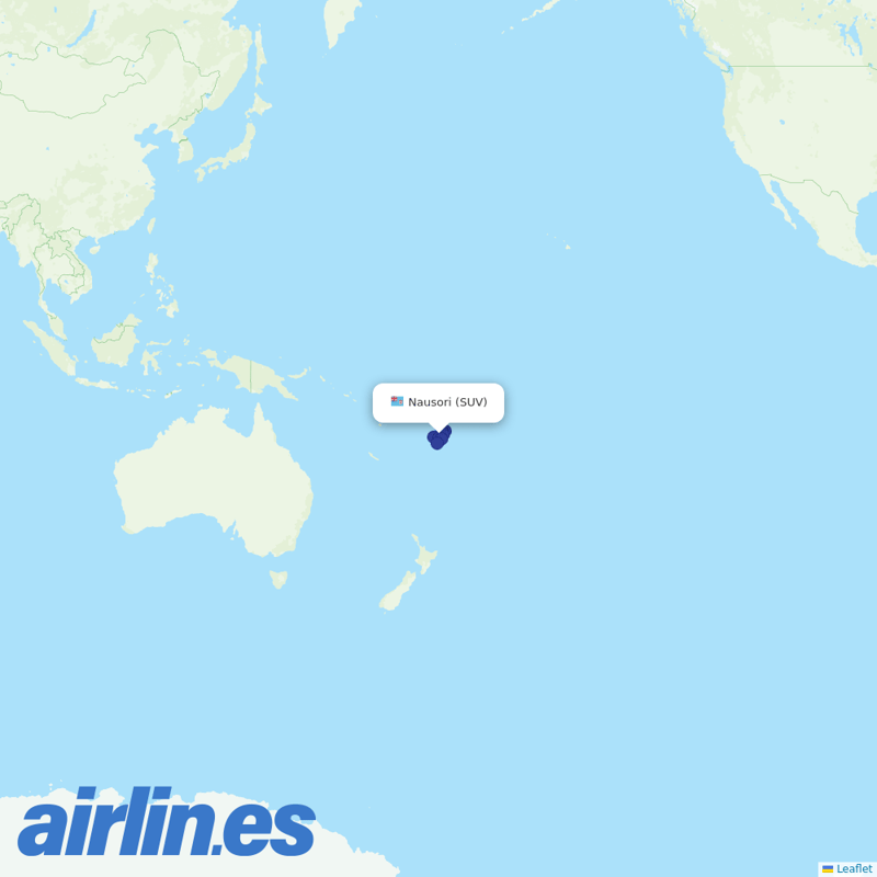 Fiji Airways from Nausori International destination map