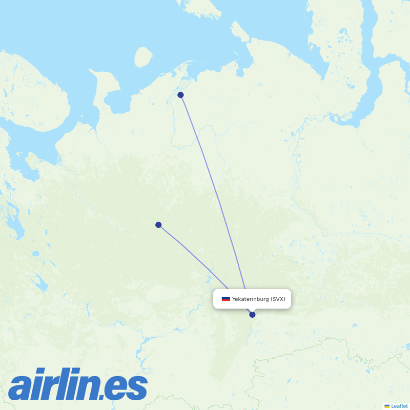 RusLine (Duplicate) from Koltsovo International Airport destination map