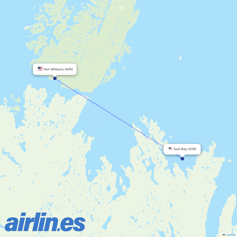Island Air Service from Seal Bay Seaplane Base destination map
