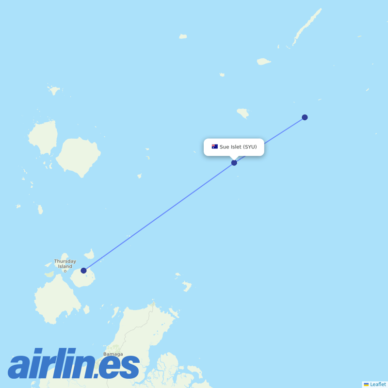 Skytrans Airlines from Warraber Island Airport destination map