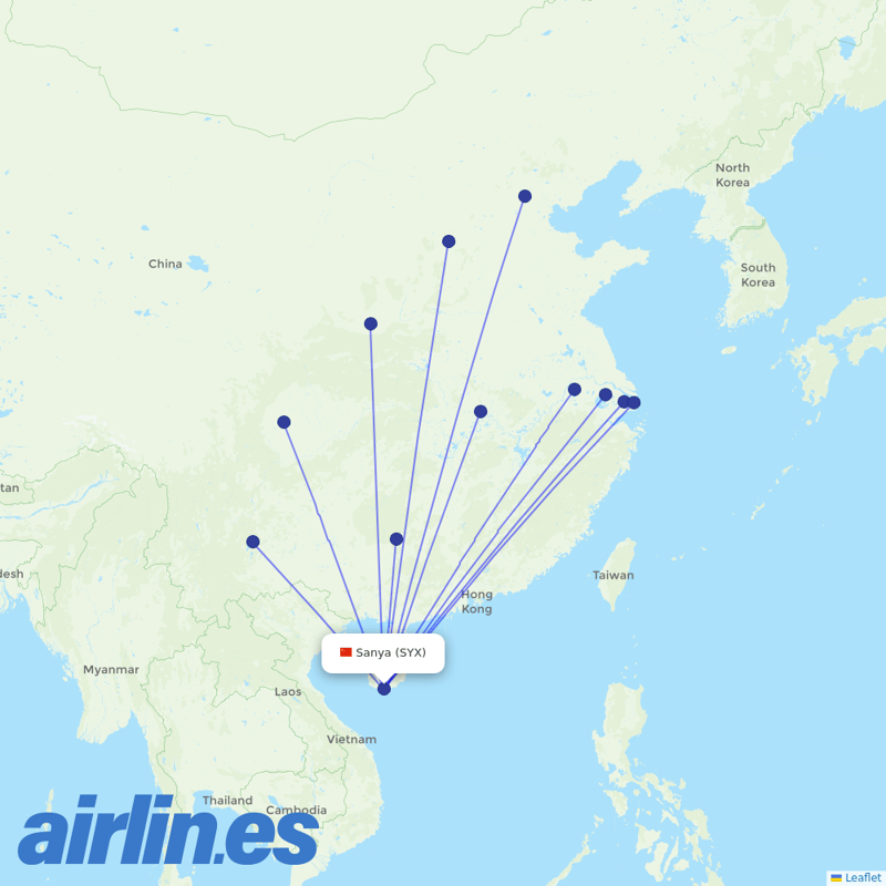 China Eastern Airlines from Phoenix International destination map