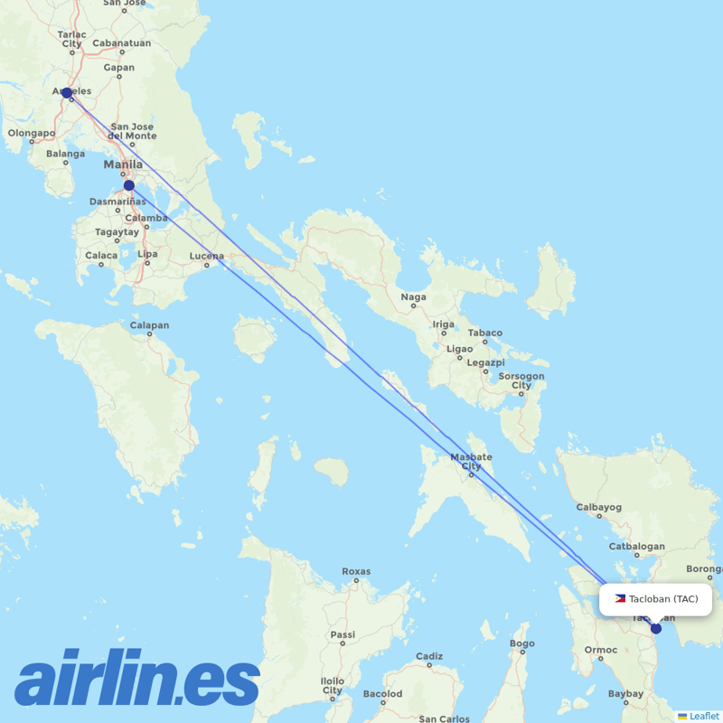 Philippines AirAsia from Daniel Z Romualdez destination map
