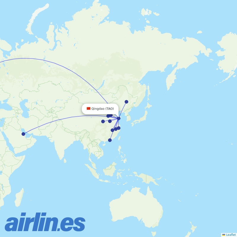 Beijing Capital Airlines from Liuting destination map