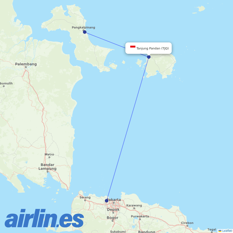 Lion Air from Bulutumbang Airport destination map