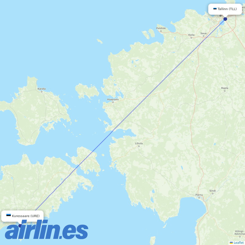 NyxAir from Tallinn destination map