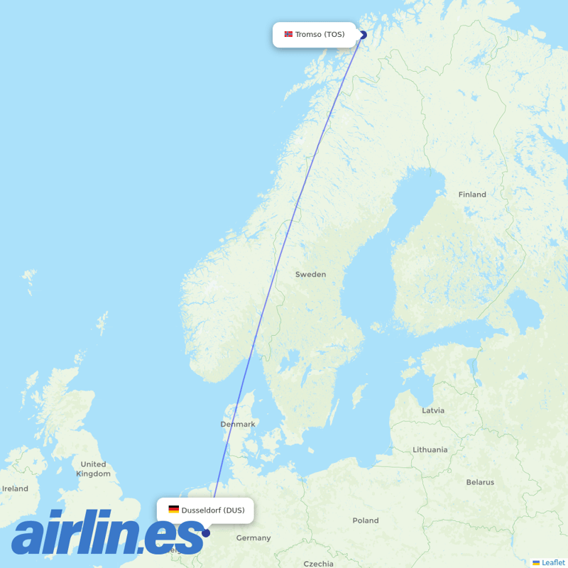 Eurowings from Tromso destination map
