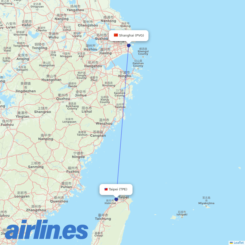 China Southern Airlines from Taoyuan International Airport destination map