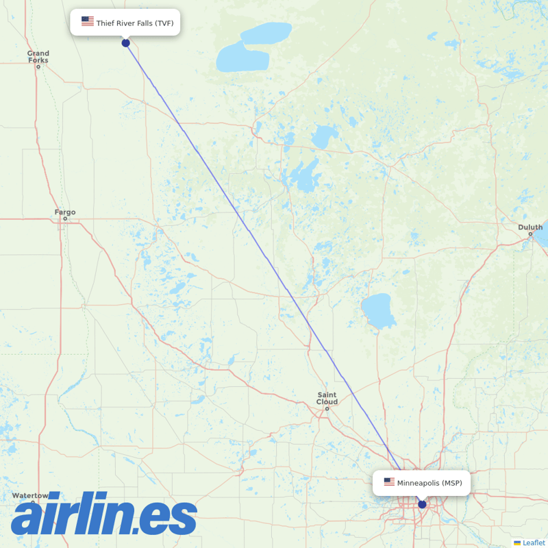 Key Lime Air from Thief River Falls destination map