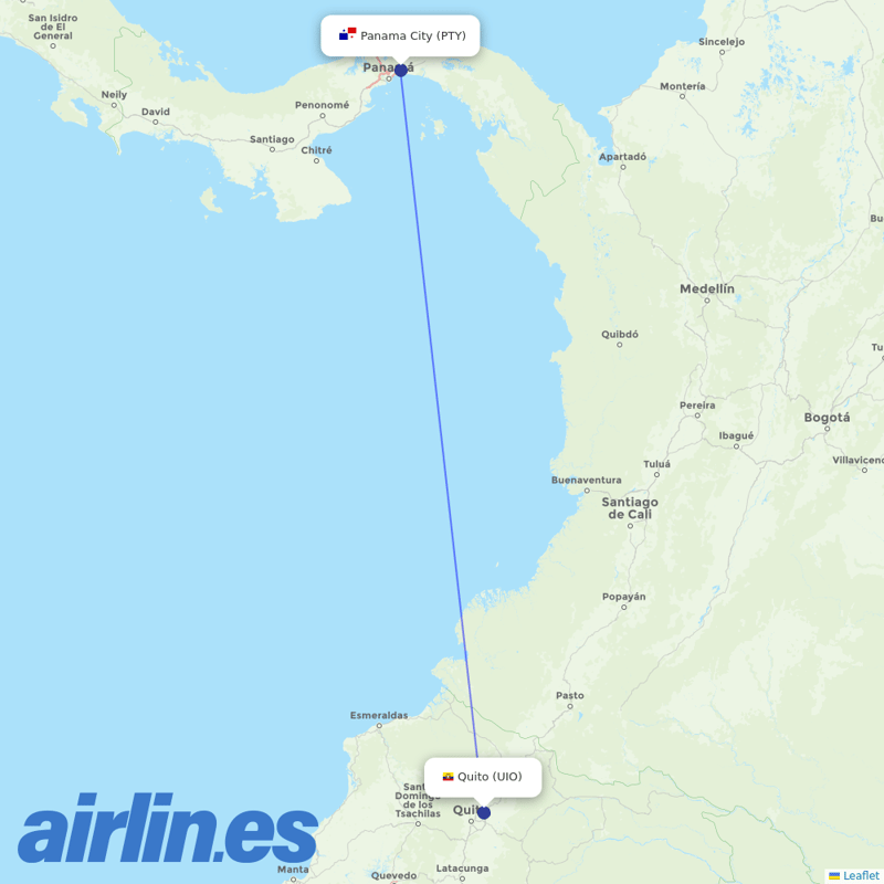 Copa Airlines from Mariscal Sucre International destination map