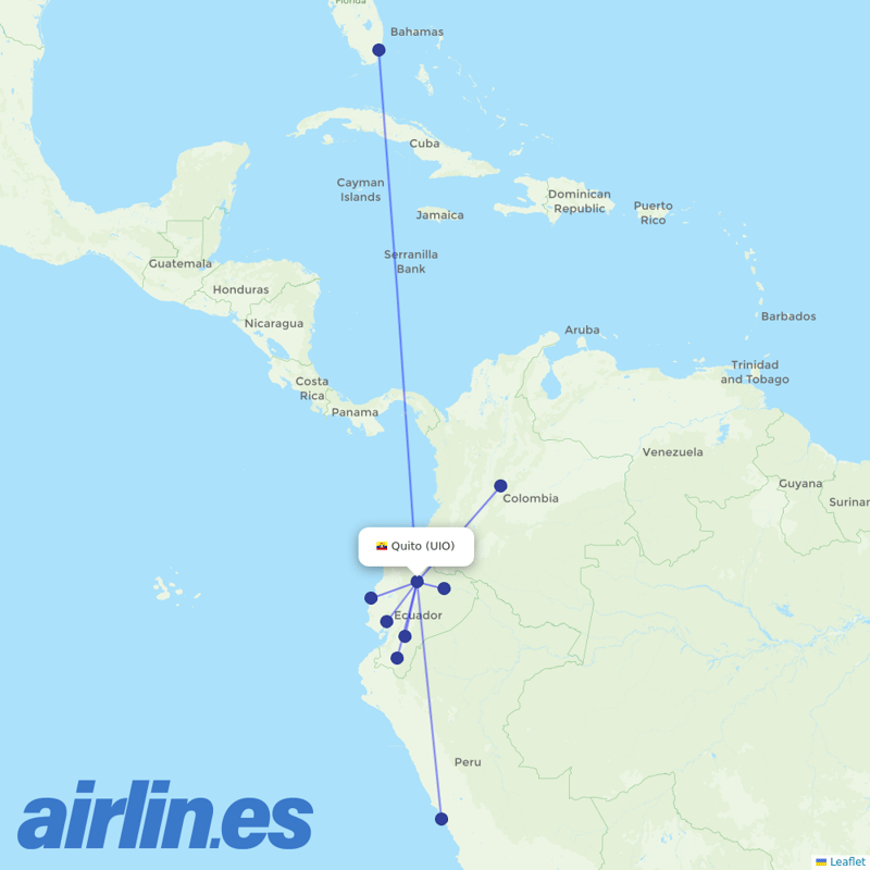 LATAM Airlines from Mariscal Sucre International destination map
