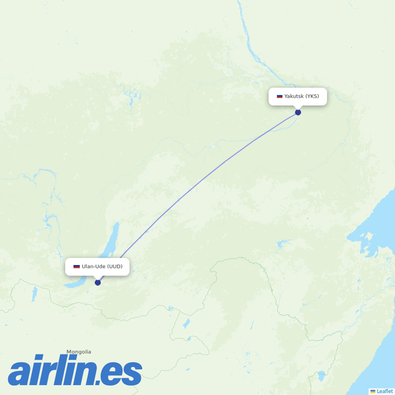 Yakutia from Mukhino destination map