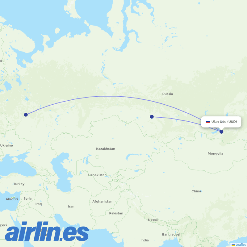 S7 Airlines from Mukhino destination map