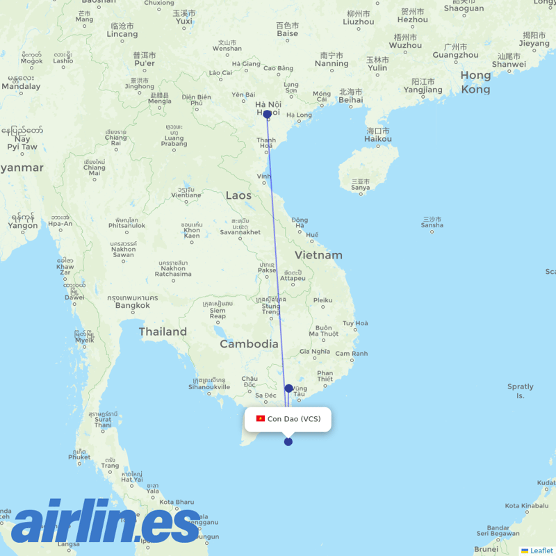 Bamboo Airways from Co Ong Airport destination map