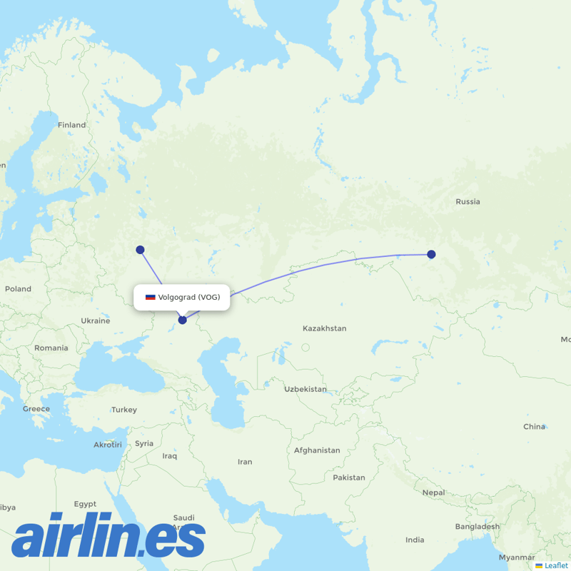 S7 Airlines from Gumrak destination map