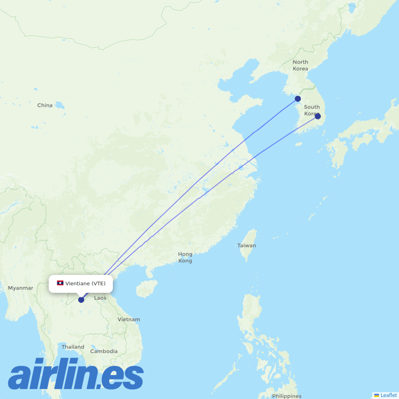 T´Way Air from Wattay International destination map
