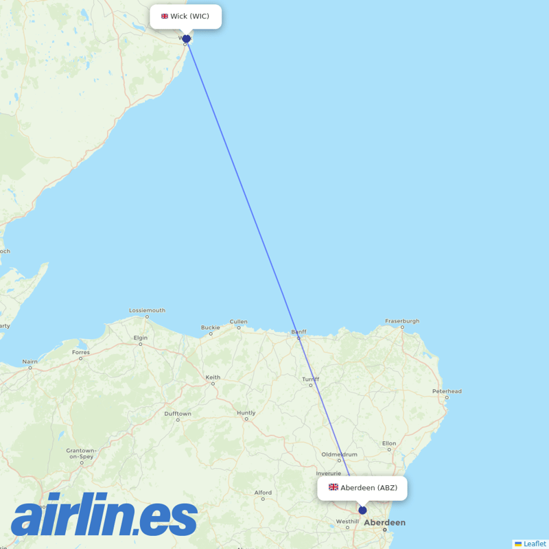 Eastern Airways from Wick destination map