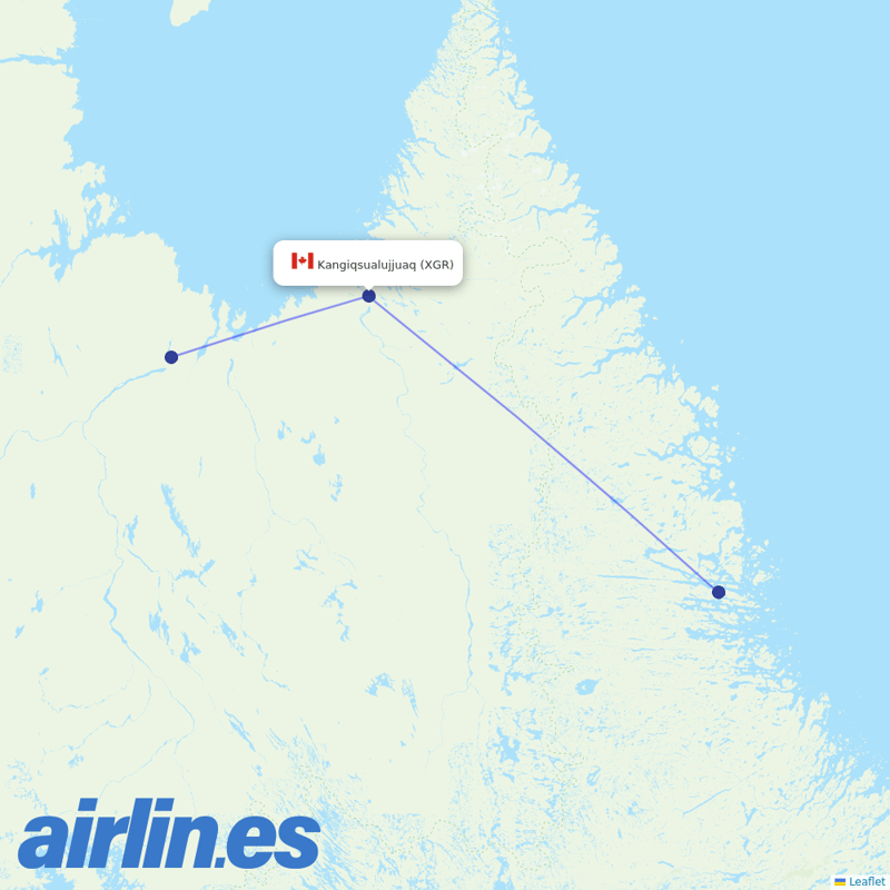 Air Inuit from Kangiqsualujjuaq destination map
