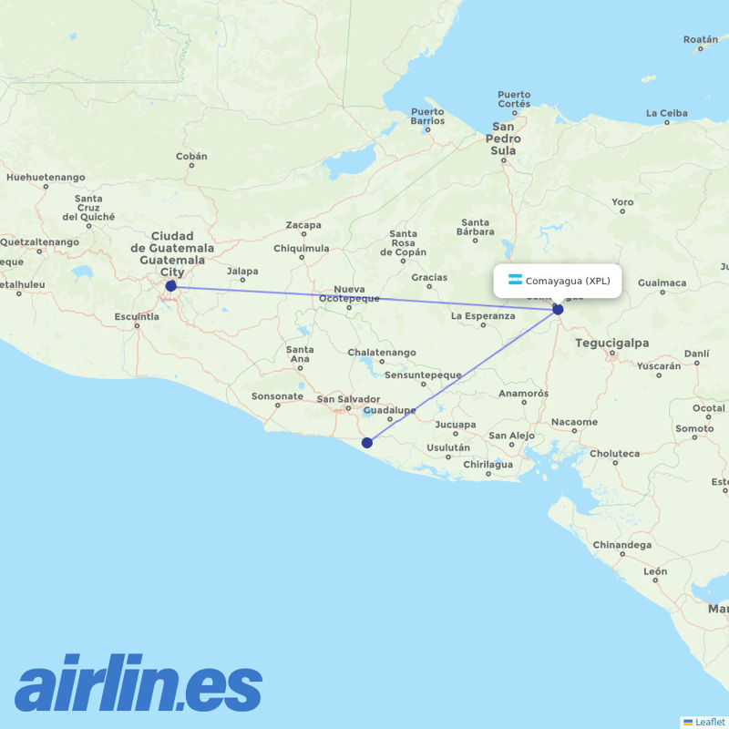 AVIANCA from Palmerola Air Base destination map