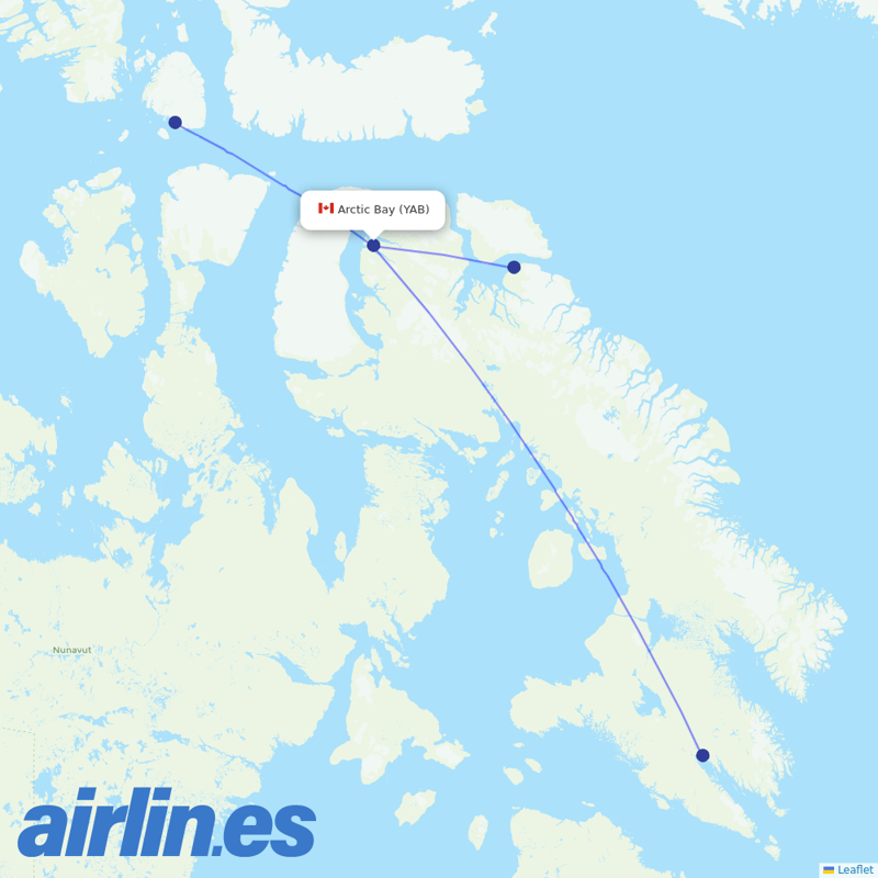 Canadian North from Arctic Bay Airport destination map