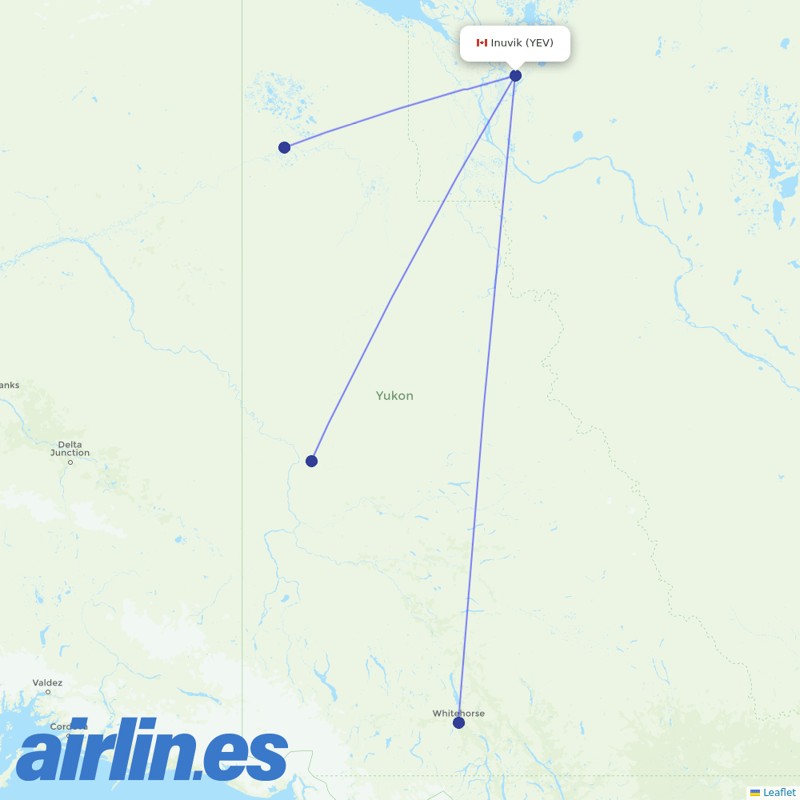Air North from Inuvik Mike Zubko destination map