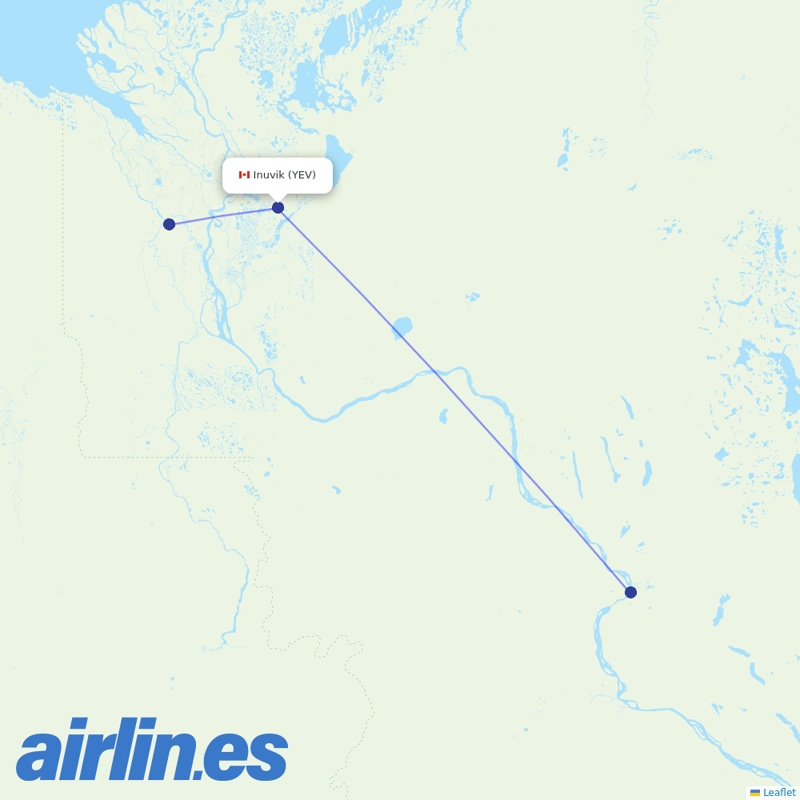 North-Wright Airways
 from Inuvik Mike Zubko destination map