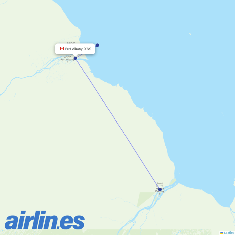Air Creebec from Fort Albany Airport destination map