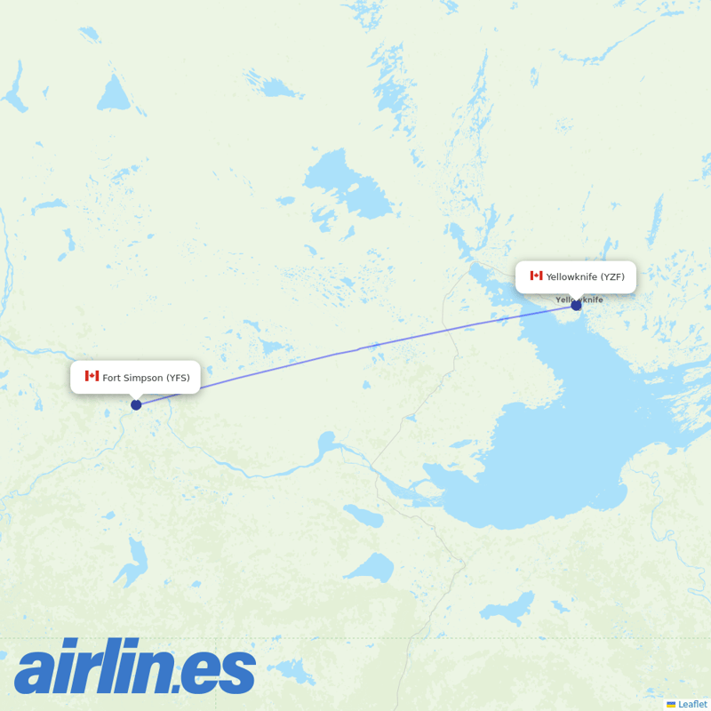 Air Tindi from Fort Simpson destination map