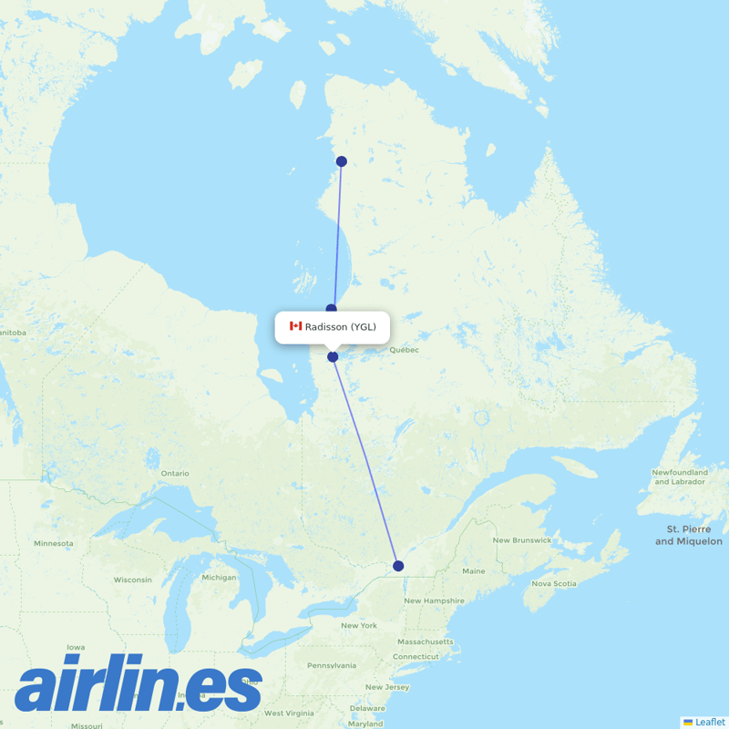 Air Inuit from La Grande destination map