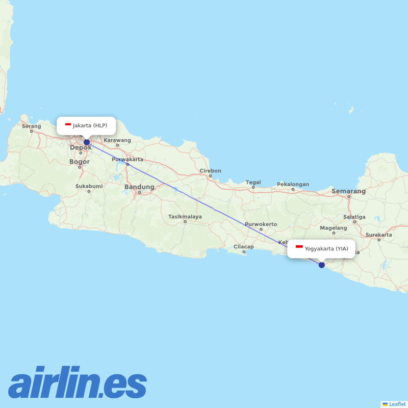 Batik Air from New Yogyakarta International Airport destination map