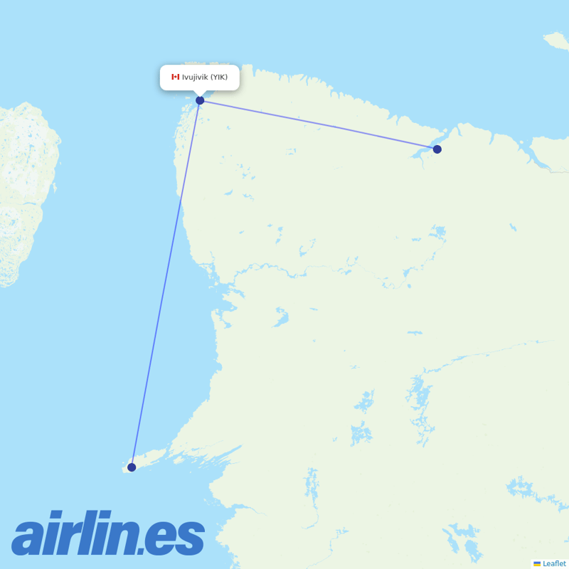Air Inuit from Ivujivik destination map