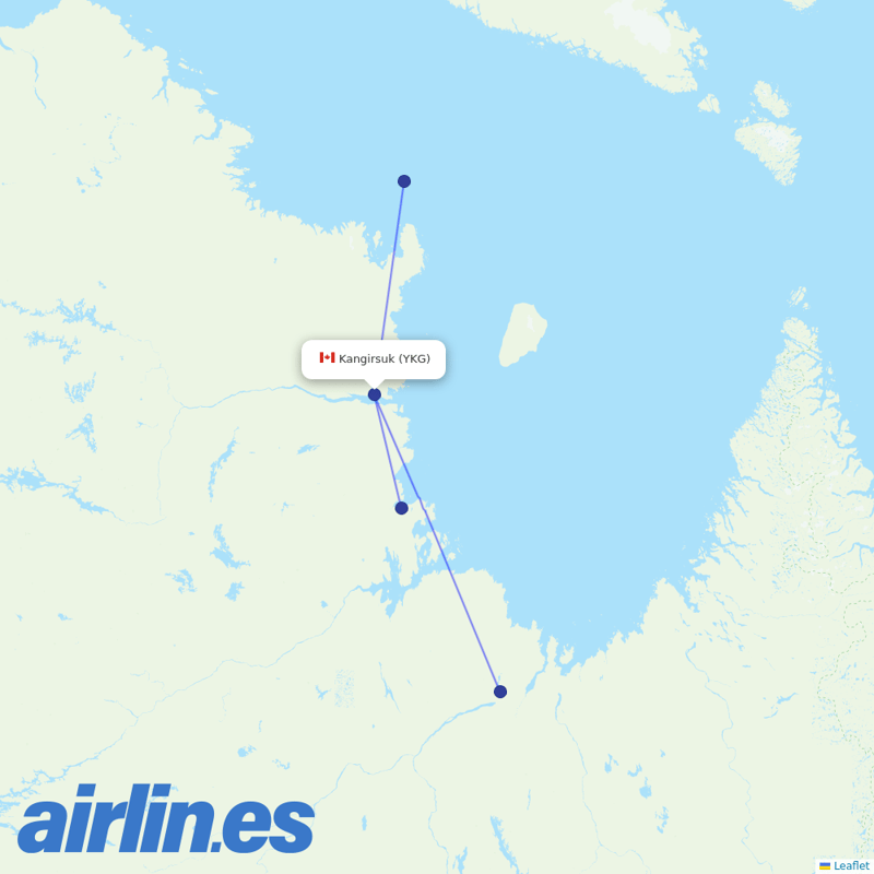 Air Inuit from Kangirsuk destination map