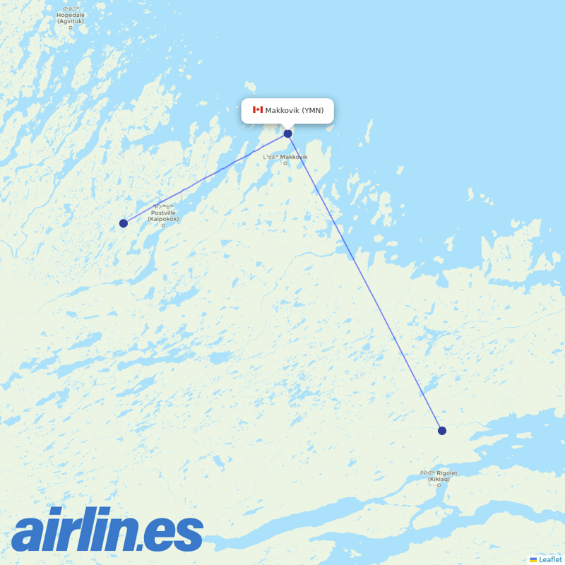 PAL Aerospace from Makkovik Airport destination map
