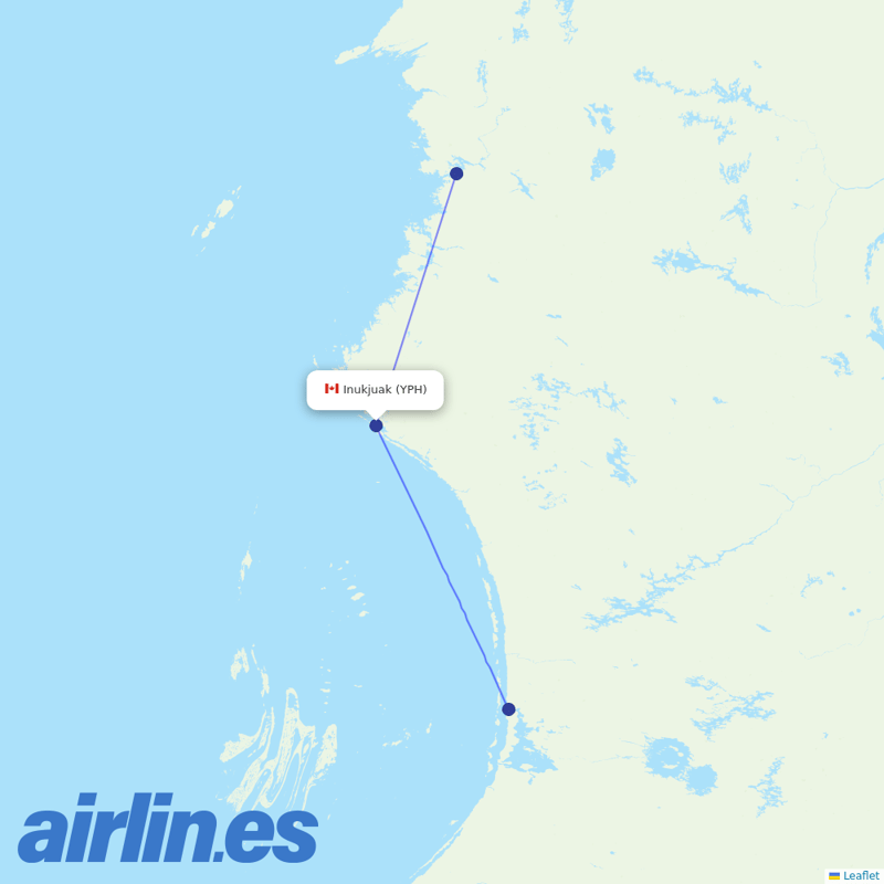 Air Inuit from Inukjuak destination map