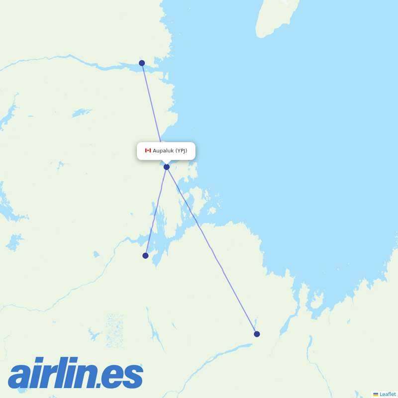 Air Inuit from Aupaluk destination map