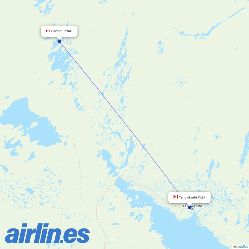 Air Tindi from Rae Lakes destination map