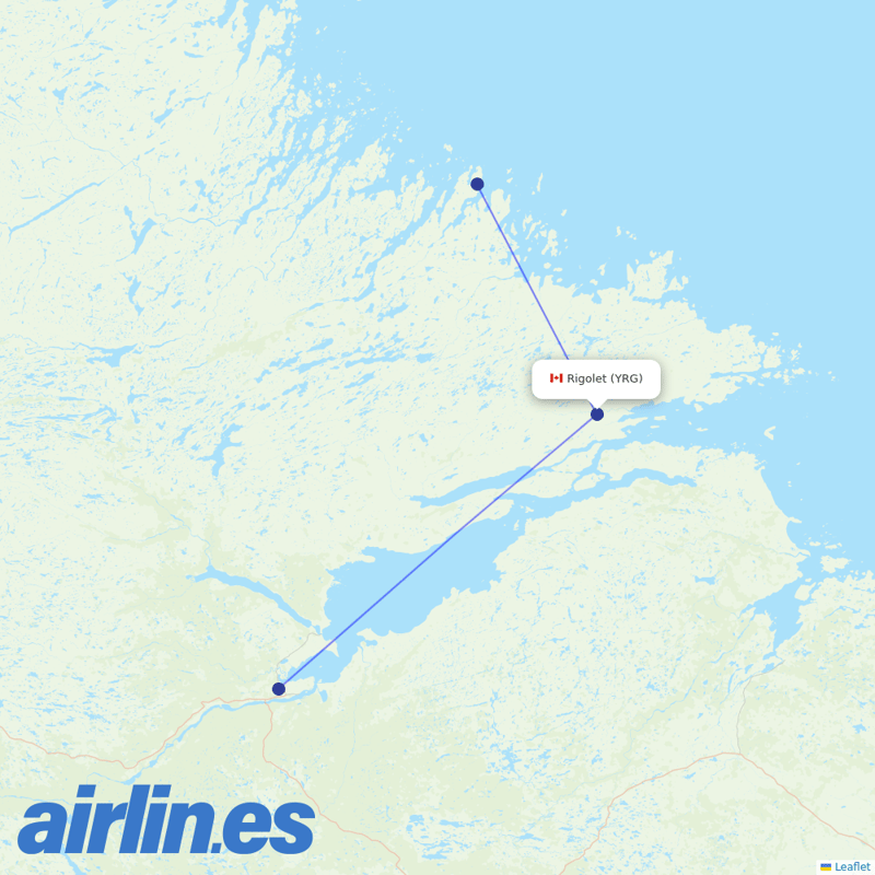 PAL Aerospace from Rigolet Airport destination map
