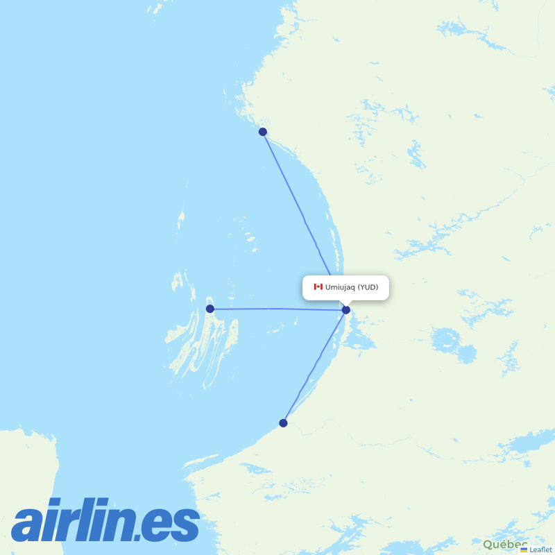 Air Inuit from Umiujag destination map