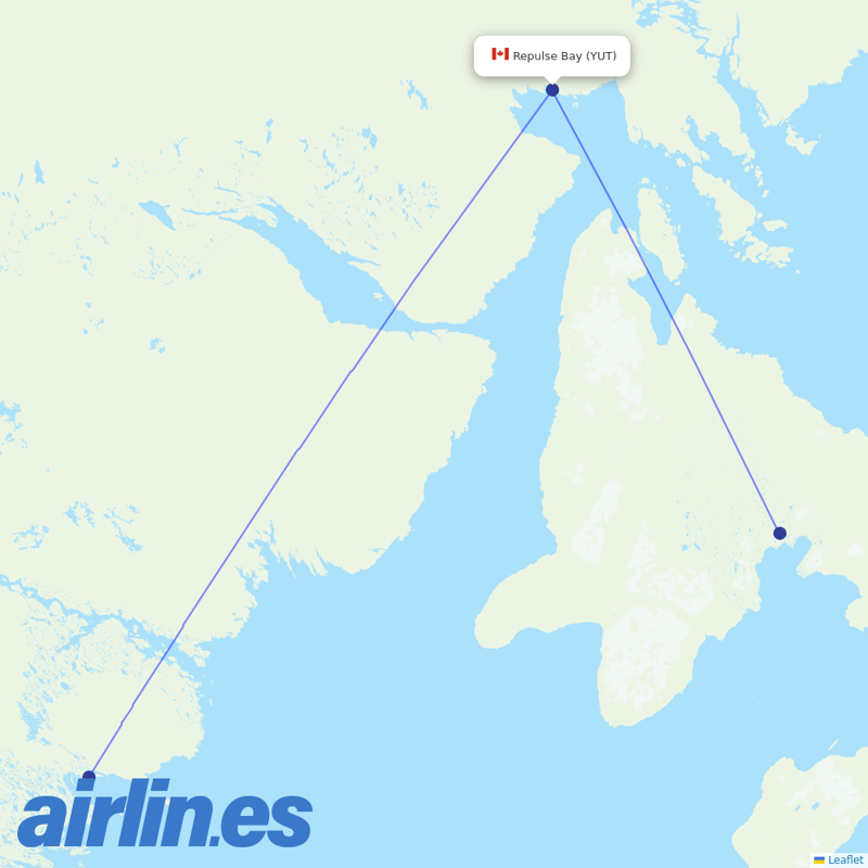 Calm Air International from Repulse Bay destination map
