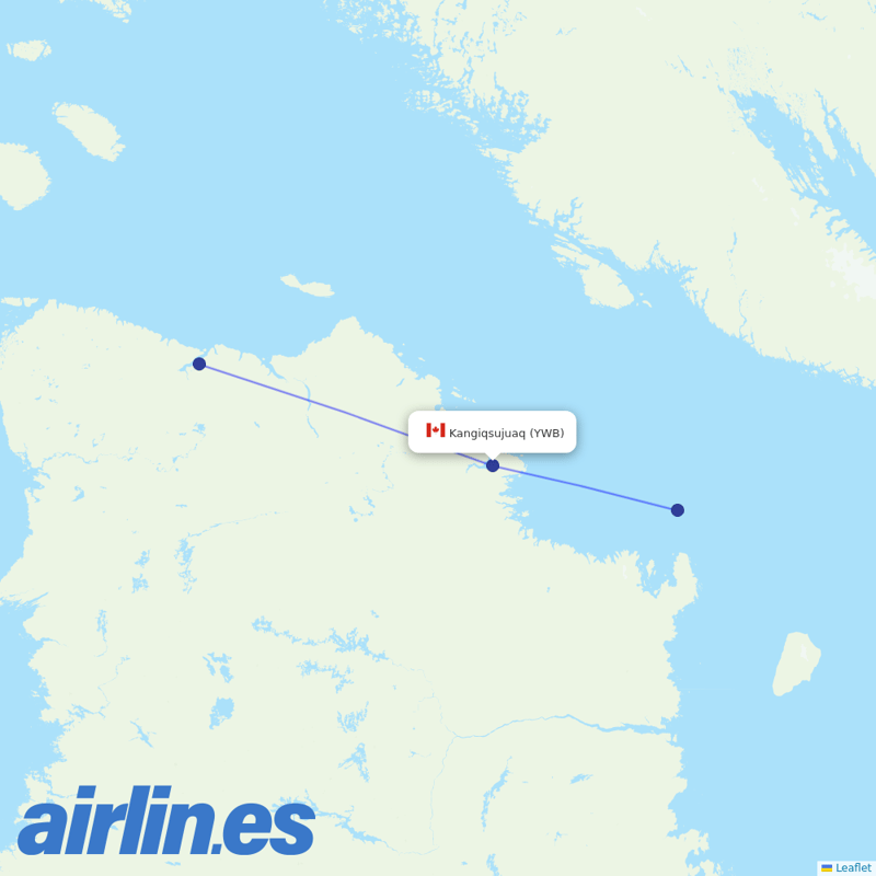 Air Inuit from Kangiqsujuaq destination map