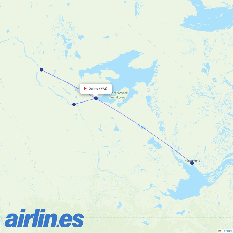 North-Wright Airways
 from Deline destination map