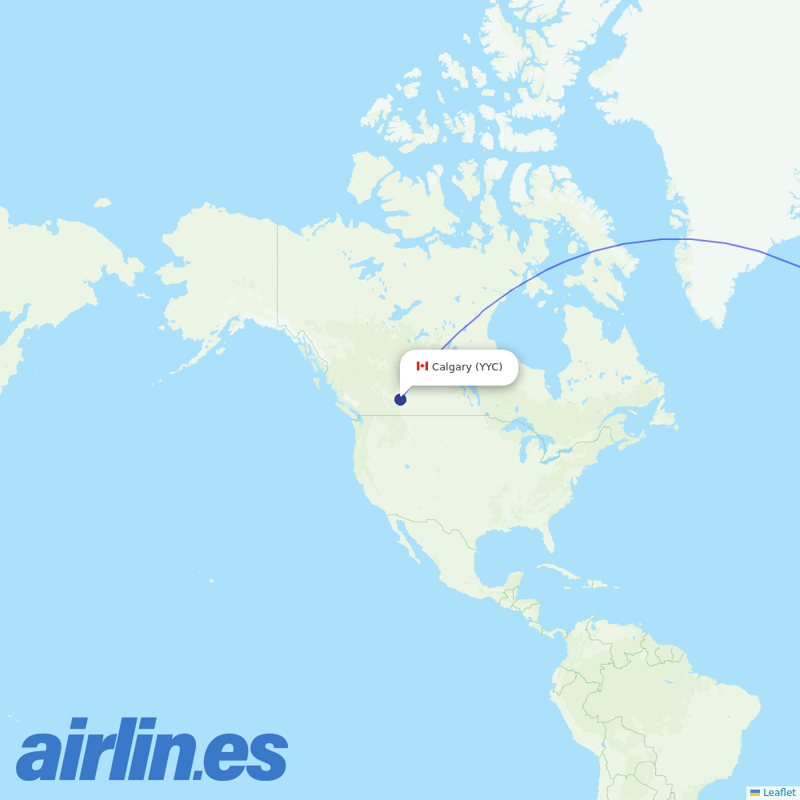 Airbus Transport International from Calgary International destination map