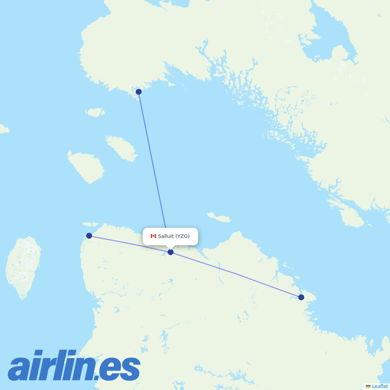 Air Inuit from Salluit destination map