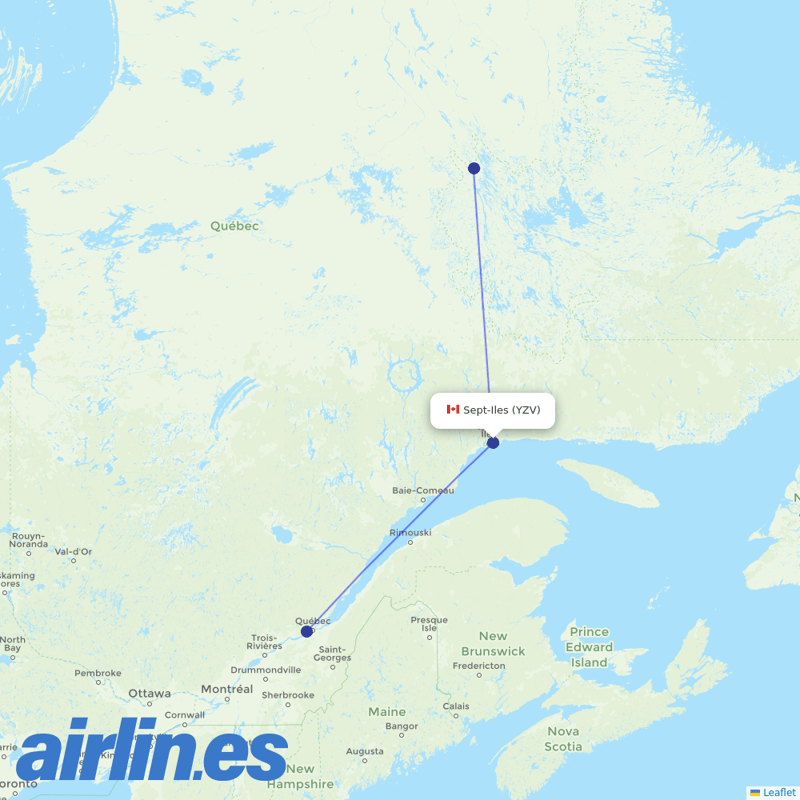 Air Inuit from Sept Iles destination map